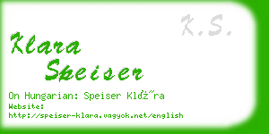 klara speiser business card